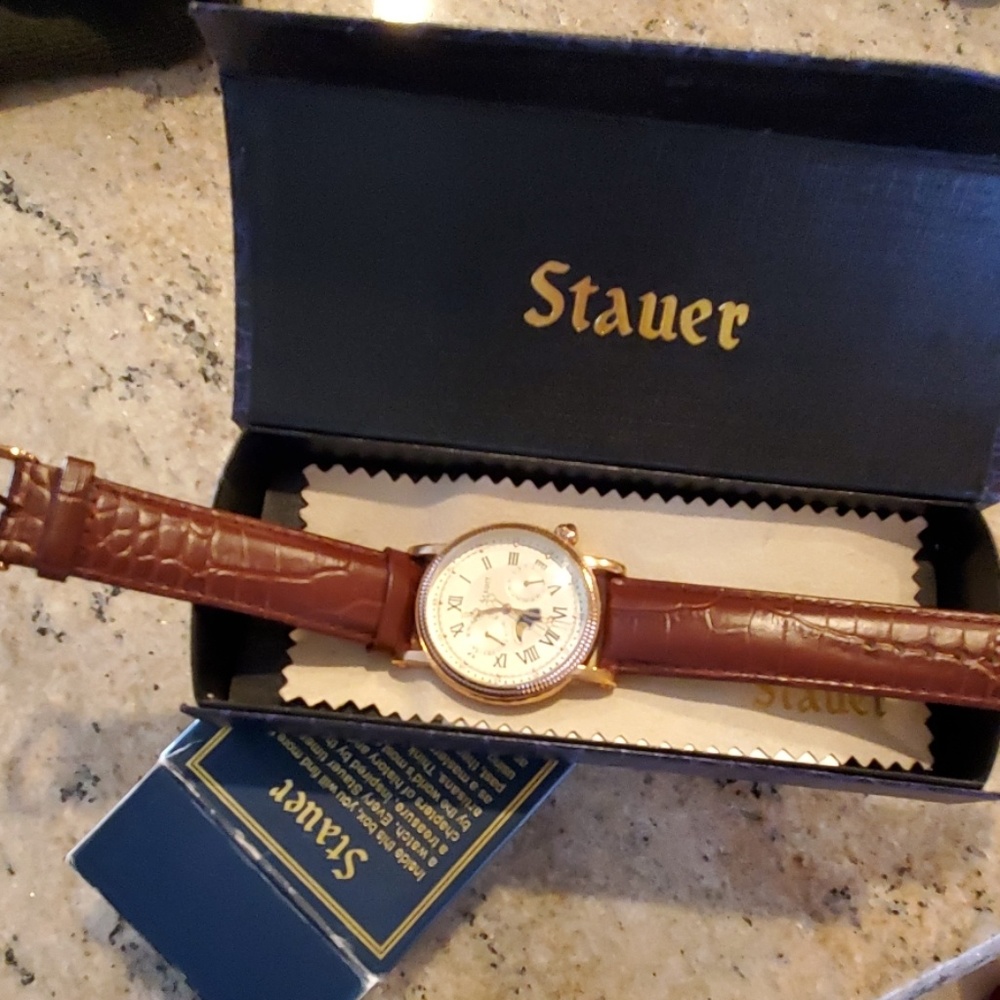 Stauer Moon Phase Rose Gold Finish Watch